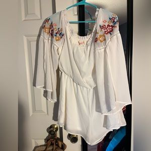 Cream Colored Floral Romper